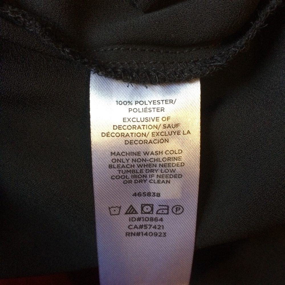 Loft Black Chiffon Top With Ruffles - Picture 4 of 4